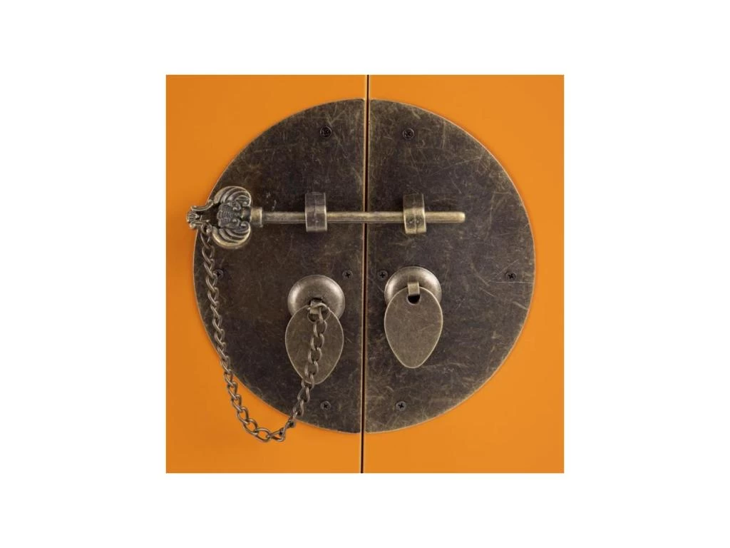 Meuble D'entrée 2 Portes, 8 Tiroirs Orange Meuble Chinois - PEKIN 8 Meuble D'entrée 2 Portes, 8 Tiroirs Orange Meuble Chinois - PEKIN – Image 6