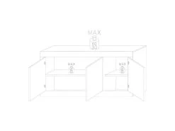 Buffet 3 Portes Blanc/Planches Bois - MATERA -Magasin de meubles de restaurant buffet 17623977