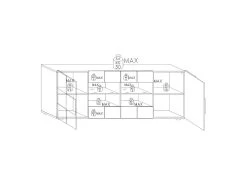 Buffet 2 Portes 4 Tiroirs Laqué Blanc Brillant LED's - TICATO -Magasin de meubles de restaurant buffet 17624035