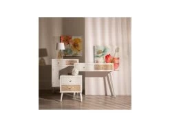 Meuble D'entrée 1 Porte 5 Tiroirs Bois Clair/Blanc - PRIMAVERA -Magasin de meubles de restaurant buffet 17624071