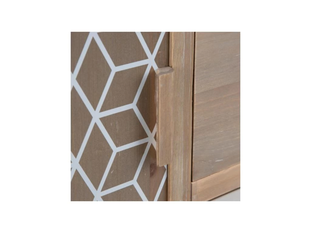 Meuble D'entrée 3 Tiroirs 1 Porte Bois/Blanc - HACHI 6 Meuble D'entrée 3 Tiroirs 1 Porte Bois/Blanc - HACHI – Image 4