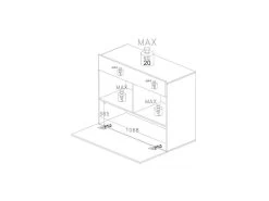 Buffet 1 Abattant 1 Tiroir Laqué Blanc Brillant/Chêne Naturel - TAORMINE 13 Buffet 1 Abattant 1 Tiroir Laqué Blanc Brillant/Chêne Naturel - TAORMINE -Magasin de meubles de restaurant buffet 17624941