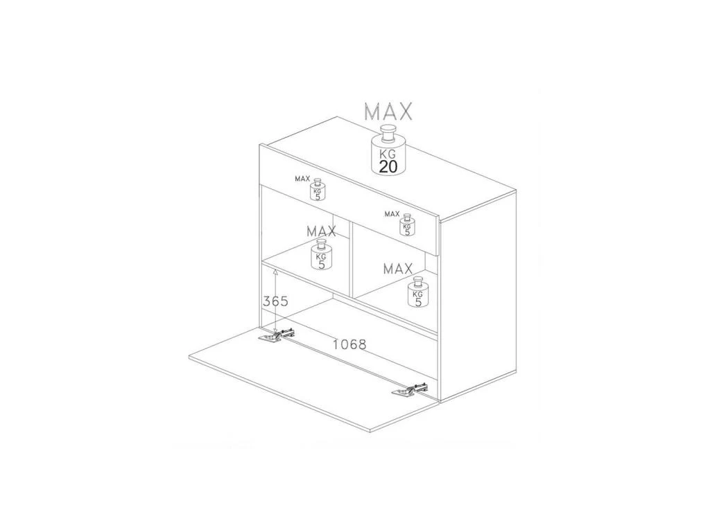 Buffet 1 Abattant 1 Tiroir Laqué Blanc Brillant/Chêne Naturel - TAORMINE 8 Buffet 1 Abattant 1 Tiroir Laqué Blanc Brillant/Chêne Naturel - TAORMINE – Image 6