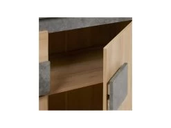 Buffet 3 Portes Chêne Oxygene/Béton Ciré Clair - DAPHNE -Magasin de meubles de restaurant buffet 17624959