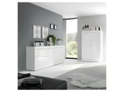 Buffet 4 Portes Blanc Laqué Brillant - MATERA 11 Buffet 4 Portes Blanc Laqué Brillant - MATERA -Magasin de meubles de restaurant buffet 17625033