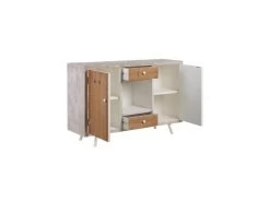 Buffet 1 Niche 2 Portes 2 Tiroirs Bois Blanchi - PATY -Magasin de meubles de restaurant buffet 17625127