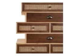 Meuble D'entrée 8 Tiroirs Bois/Rotin - BISCUIT -Magasin de meubles de restaurant buffet 17625575