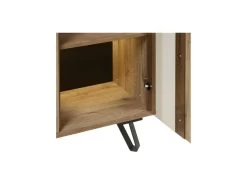 Argentier 2 Portes Chêne Miel/Métal à Leds - CENIZA -Magasin de meubles de restaurant buffet 17625753