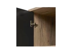 Argentier 2 Portes Chêne Miel/Métal à Leds - CENIZA -Magasin de meubles de restaurant buffet 17625757