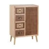 Meuble D'entrée 1 Porte 4 Tiroirs Bois/Rotin - BISCUIT 2 Meuble D'entrée 1 Porte 4 Tiroirs Bois/Rotin - BISCUIT -Magasin de meubles de restaurant buffet 17625795