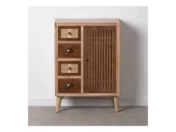 Meuble D'entrée 1 Porte 4 Tiroirs Bois/Rotin - BISCUIT -Magasin de meubles de restaurant buffet 17625799