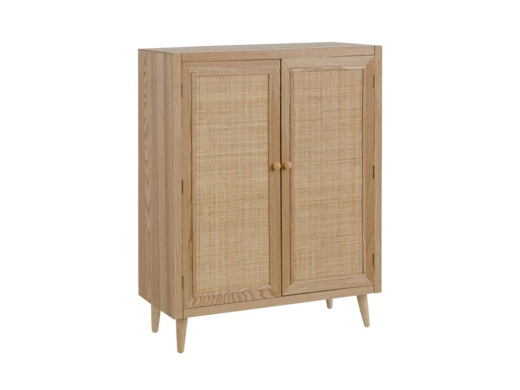 Armoire De Salon 2 Portes Bois Naturel/Rotin - NOLIMP 3 Armoire De Salon 2 Portes Bois Naturel/Rotin - NOLIMP