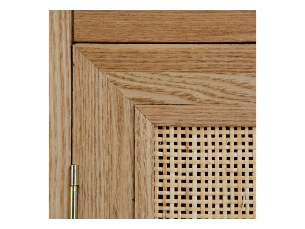 Armoire De Salon 2 Portes Bois Naturel/Rotin - NOLIMP 6 Armoire De Salon 2 Portes Bois Naturel/Rotin - NOLIMP – Image 4