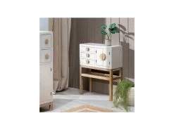 Meuble D'entrée 3 Tiroirs 2 Portes 1 Niche Bois/Taupe - ADRIANA -Magasin de meubles de restaurant buffet 17635503