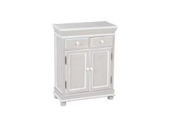 Meuble D'entrée 2 Portes 2 Tiroirs Bois/Gris Blanc - PERLA