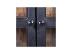 Buffet 4 Portes Vitrées Bois/Noir - JUPLO -Magasin de meubles de restaurant buffet 17788441