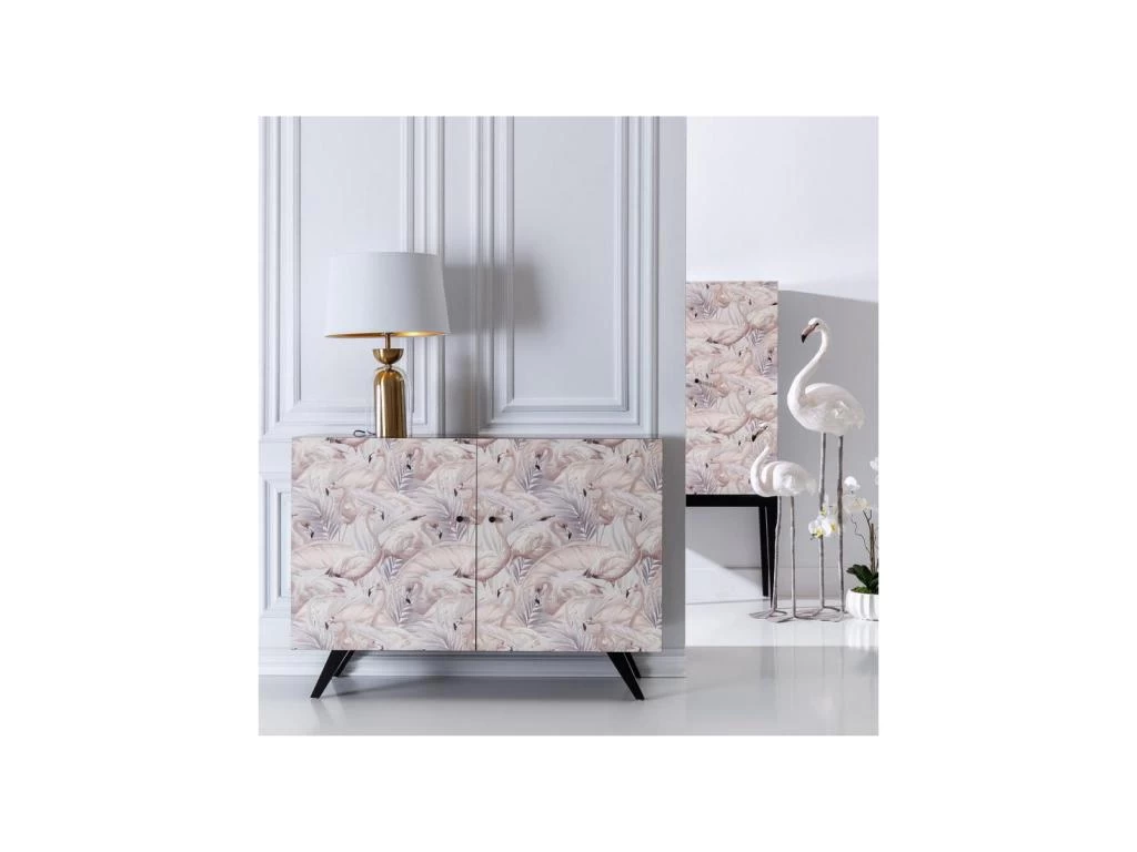 Buffet 2 Portes Flamands Roses/Bois - FLAMENCO 4 Buffet 2 Portes Flamands Roses/Bois - FLAMENCO – Image 2