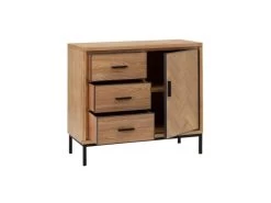 Meuble D'entrée 1 Porte 3 Tiroirs Bois/Métal - KIPSE 10 Meuble D'entrée 1 Porte 3 Tiroirs Bois/Métal - KIPSE -Magasin de meubles de restaurant buffet 17788591