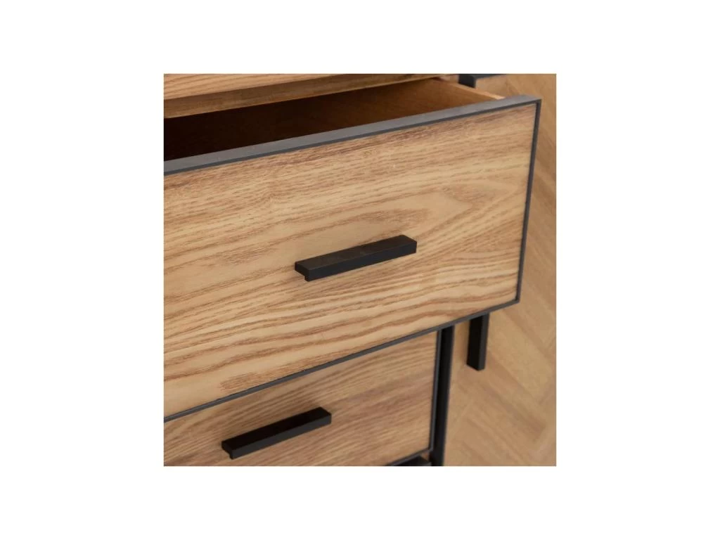 Meuble D'entrée 1 Porte 3 Tiroirs Bois/Métal - KIPSE 8 Meuble D'entrée 1 Porte 3 Tiroirs Bois/Métal - KIPSE – Image 6