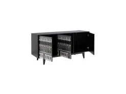 Buffet 3 Portes Blanc & Noir/Bois - VINTA -Magasin de meubles de restaurant buffet 17788651