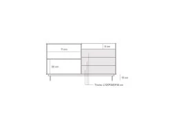 Buffet 2 Portes 3 Tiroirs Chêne Clair/Gris - TEULAT VALLEY -Magasin de meubles de restaurant buffet 18000921