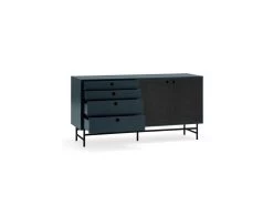 Buffet 2 Portes 4 Tiroirs Bleu/Noir - TEULAT PUNTO -Magasin de meubles de restaurant buffet 18001041