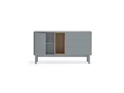 Buffet 1 Porte 3 Tiroirs Laque Gris/Bois - TEULAT CORVO -Magasin de meubles de restaurant buffet 18001223
