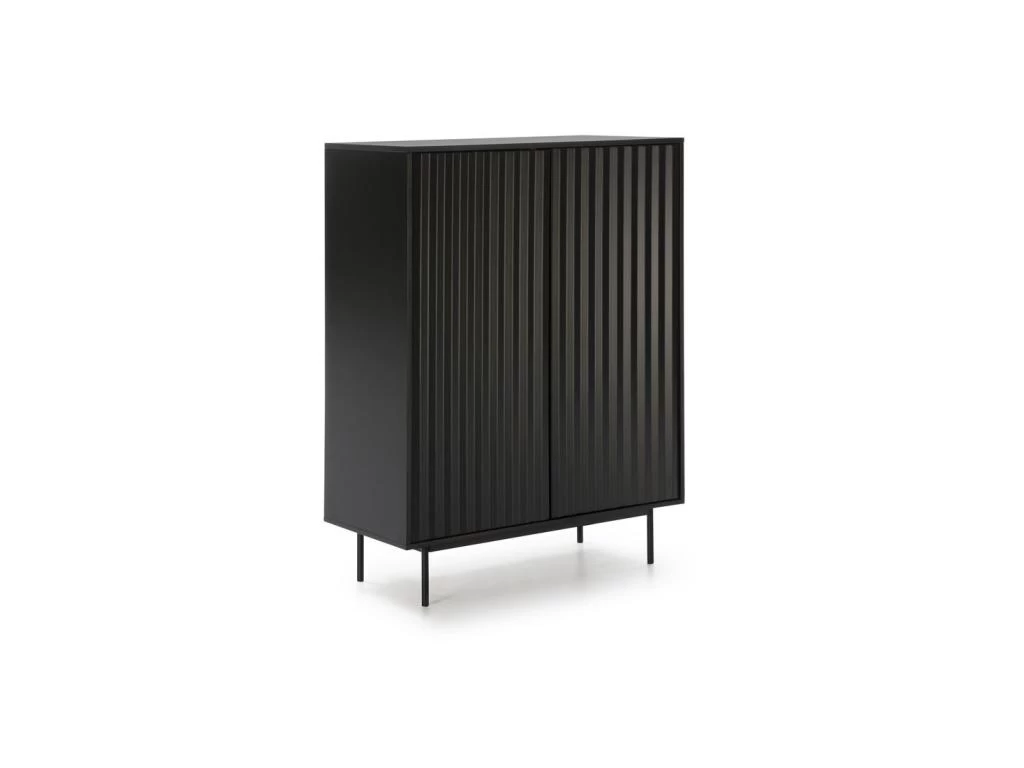 Meuble D'entrée 2 Portes 2 Tiroirs Noir - TEULAT SIERRA 4 Meuble D'entrée 2 Portes 2 Tiroirs Noir - TEULAT SIERRA – Image 2