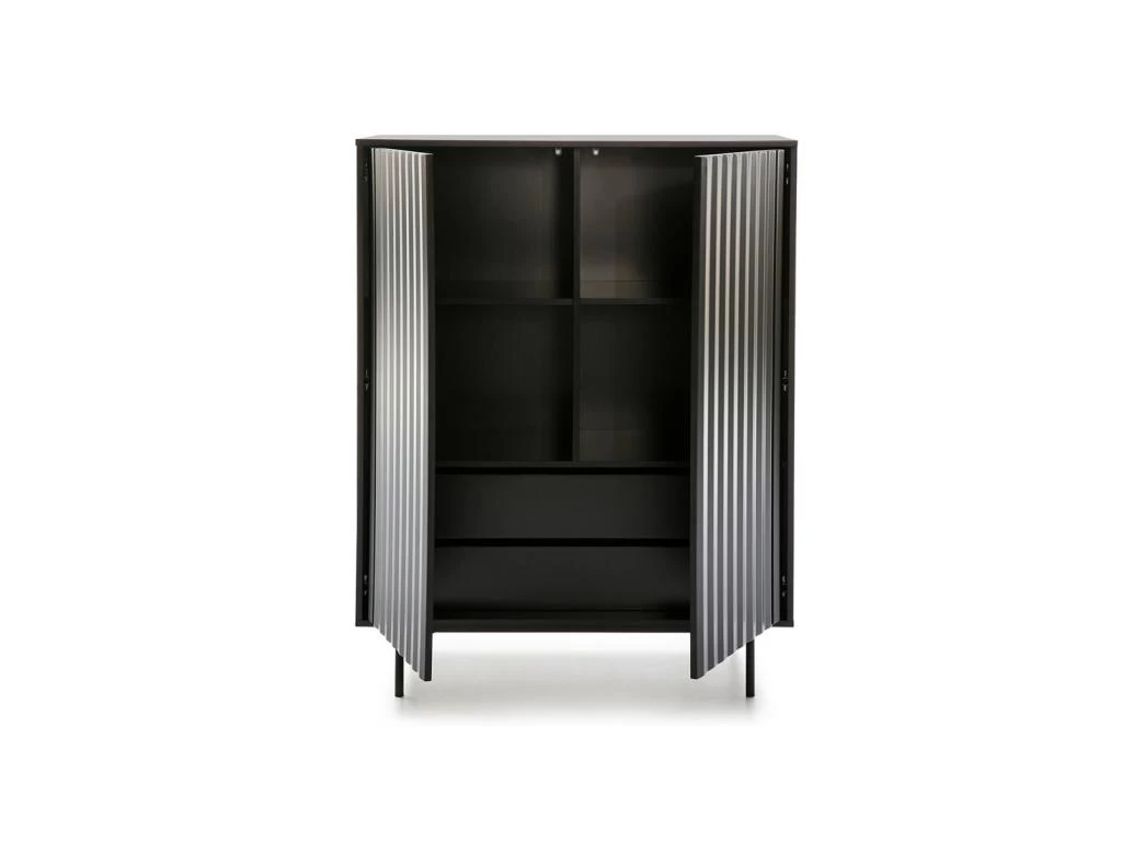 Meuble D'entrée 2 Portes 2 Tiroirs Noir - TEULAT SIERRA 5 Meuble D'entrée 2 Portes 2 Tiroirs Noir - TEULAT SIERRA – Image 3