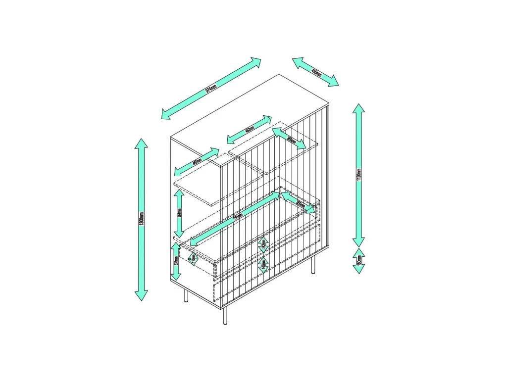 Meuble D'entrée 2 Portes 2 Tiroirs Noir - TEULAT SIERRA 8 Meuble D'entrée 2 Portes 2 Tiroirs Noir - TEULAT SIERRA – Image 6