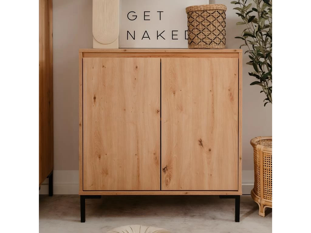 Buffet 2 Portes 1 Étagère L81 Cm - Plock 4 Buffet 2 Portes 1 Étagère L81 Cm - Plock – Image 2