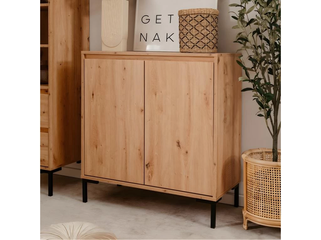 Buffet 2 Portes 1 Étagère L81 Cm - Plock 6 Buffet 2 Portes 1 Étagère L81 Cm - Plock – Image 4