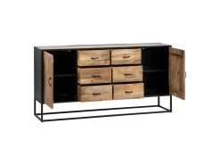 BRATO - Buffet 2 Portes 6 Tiroirs Manguier Et Métal Noir 9 BRATO - Buffet 2 Portes 6 Tiroirs Manguier Et Métal Noir -Magasin de meubles de restaurant buffet 18184757