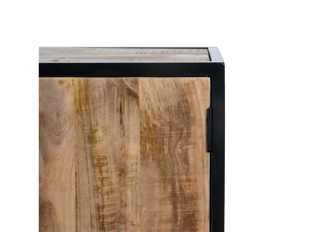 BRATO - Buffet 2 Portes 6 Tiroirs Manguier Et Métal Noir 7 BRATO - Buffet 2 Portes 6 Tiroirs Manguier Et Métal Noir – Image 5