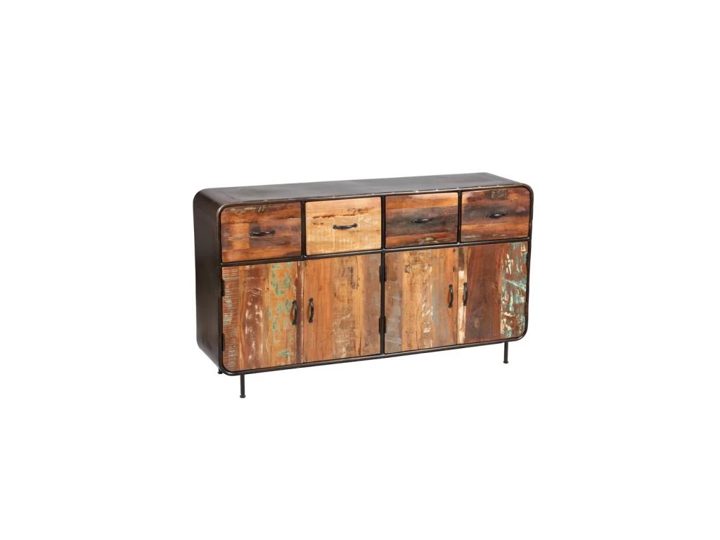 Buffet 4 Portes 4 Tiroirs Bois Recyclé - CHALERSTON 3 Buffet 4 Portes 4 Tiroirs Bois Recyclé - CHALERSTON