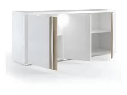 Buffet 3 Portes Blanc Laqué/ Chêne Doré - STAIN 7 Buffet 3 Portes Blanc Laqué/ Chêne Doré - STAIN -Magasin de meubles de restaurant buffet 18316747