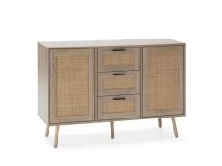 Buffet Dalia 3 Tiroirs Et 2 Portes Couleur Chêne, 120 Cm Longueur