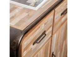 Buffet 4 Portes En Teck Industriel "Fusion" 140cm Naturel 11 Buffet 4 Portes En Teck Industriel "Fusion" 140cm Naturel -Magasin de meubles de restaurant buffet 19090265