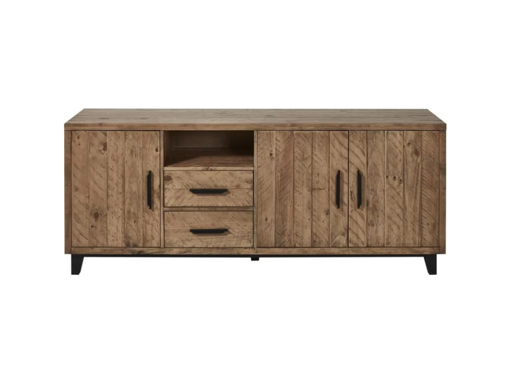 Buffet 3 Portes & 2 Tiroirs Pin "Favola" 200cm Marron 3 Buffet 3 Portes & 2 Tiroirs Pin "Favola" 200cm Marron