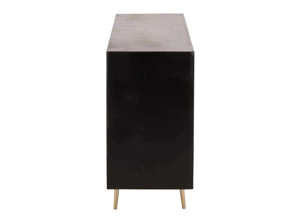 Buffet 4 Portes Design "Remina" 160cm Noir & Or 5 Buffet 4 Portes Design "Remina" 160cm Noir & Or – Image 3