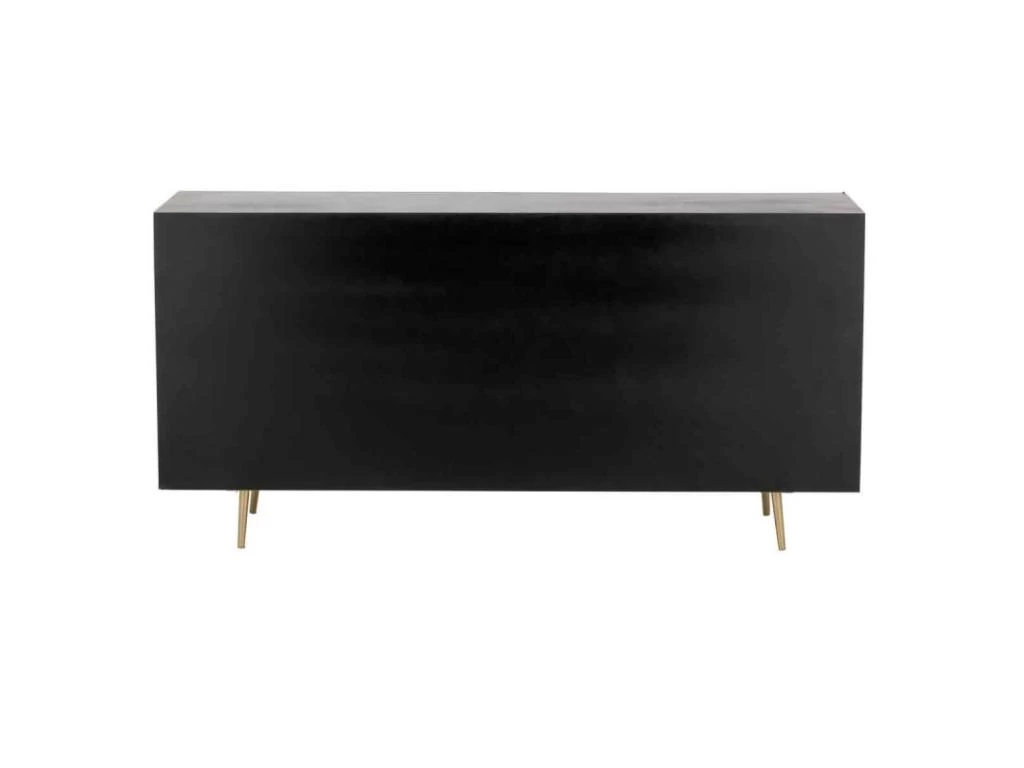 Buffet 4 Portes Design "Remina" 160cm Noir & Or 6 Buffet 4 Portes Design "Remina" 160cm Noir & Or – Image 4