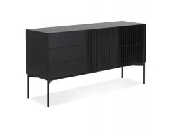 Buffet 3 Tiroirs & 2 Portes Design "Lasco" 160cm Noir