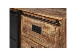 Bahut 2 Portes En Bois "Minga" 200cm Noir & Marron -Magasin de meubles de restaurant buffet 19091951