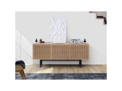 Buffet 3 Portes Diamant "Camden" 175cm Chêne & Noir -Magasin de meubles de restaurant buffet 19091991