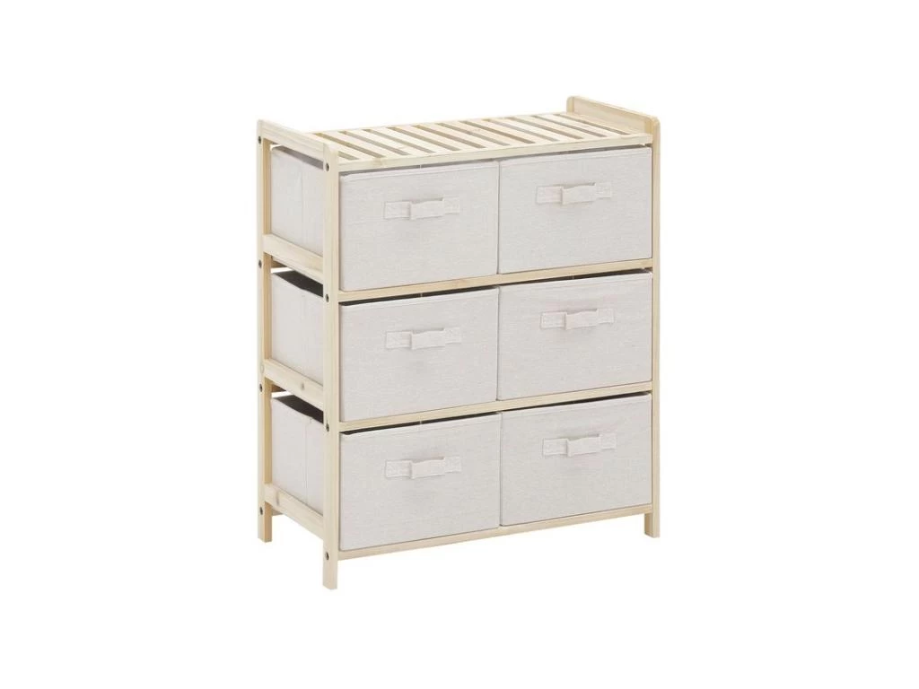 Commode 6 Tiroirs AGDE Beige 3 Commode 6 Tiroirs AGDE Beige
