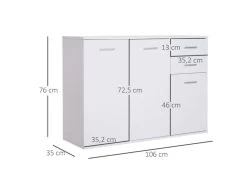 Buffet Contemporain AXELLE Blanc -Magasin de meubles de restaurant buffet 19193977