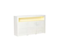 Buffet LED étagère KEITH Blanc Laqué