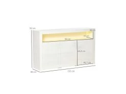 Buffet LED étagère KEITH Blanc Laqué -Magasin de meubles de restaurant buffet 19194023