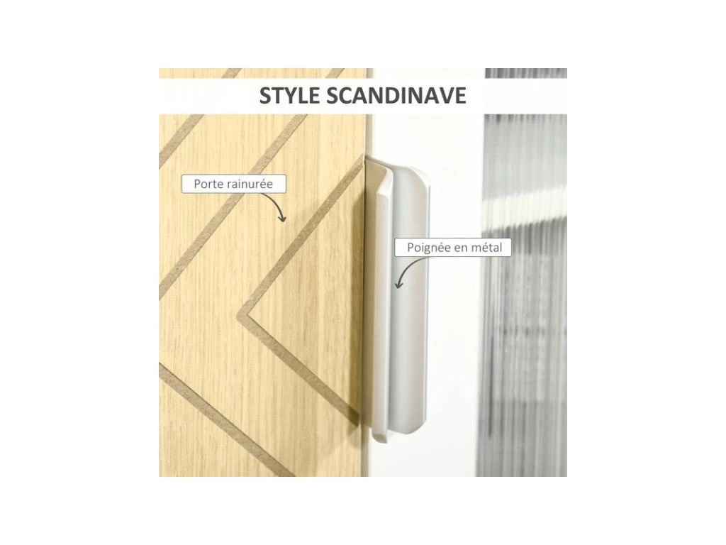 Buffet Design ULRICH Blanc Et Bois 8 Buffet Design ULRICH Blanc Et Bois – Image 6