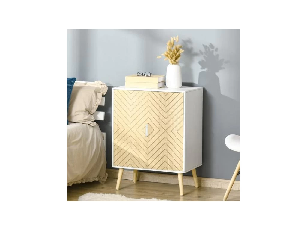 Buffet Design ULRICH Blanc Et Bois 9 Buffet Design ULRICH Blanc Et Bois – Image 7